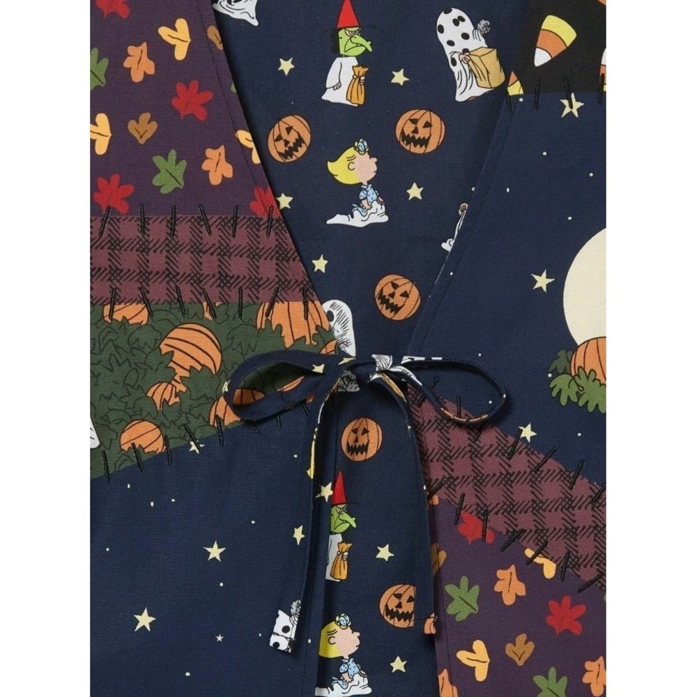 Peanuts Snoopy The Great Pumpkin Halloween Color Block Womens Reversible Vest XL - Picture 3 of 3